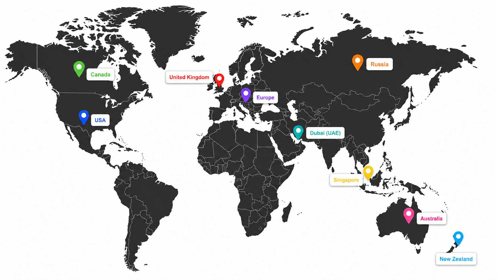 World map showing our student destinations